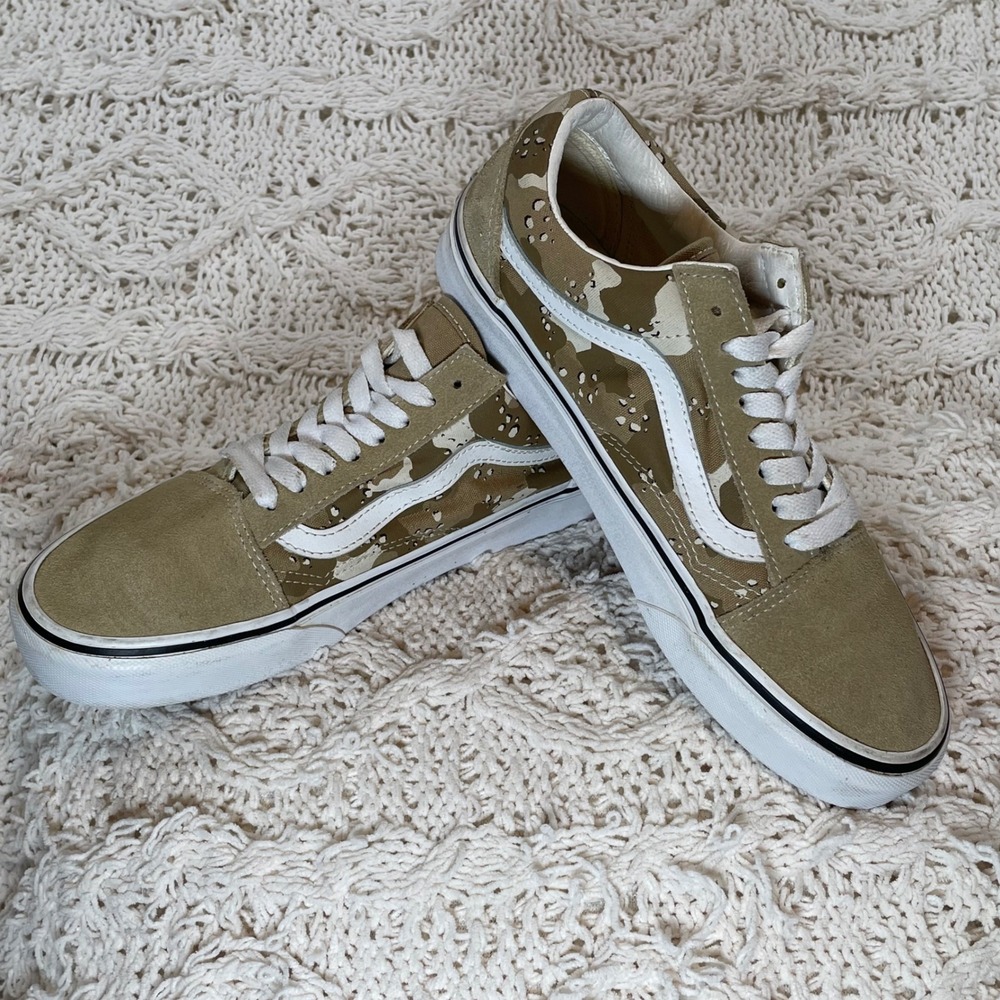 Vans Old Skool Desert Camo Tan Khaki Suede Sneakers Mens 6.5 Womens 8 751505